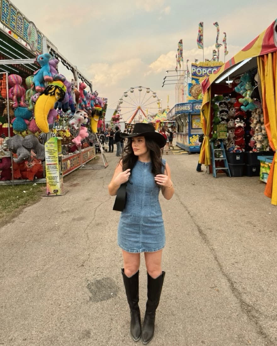Denim Mini Dress - Image 1