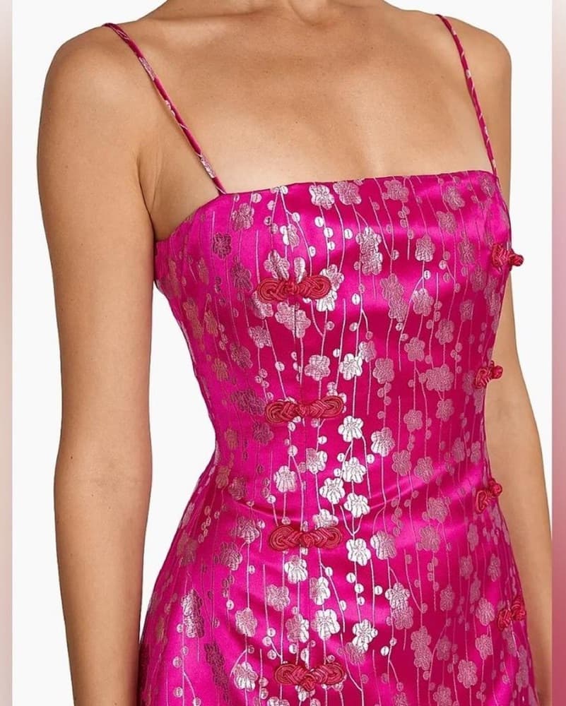 SAU LEE Pink Floral Detail Mini Dress  - Image 1