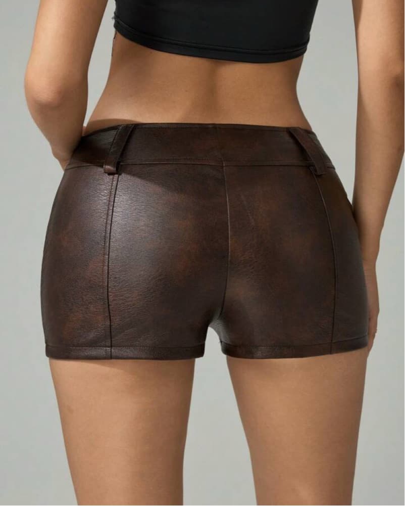 Amanda Uprichard Leather Mini Shorts - Image 3