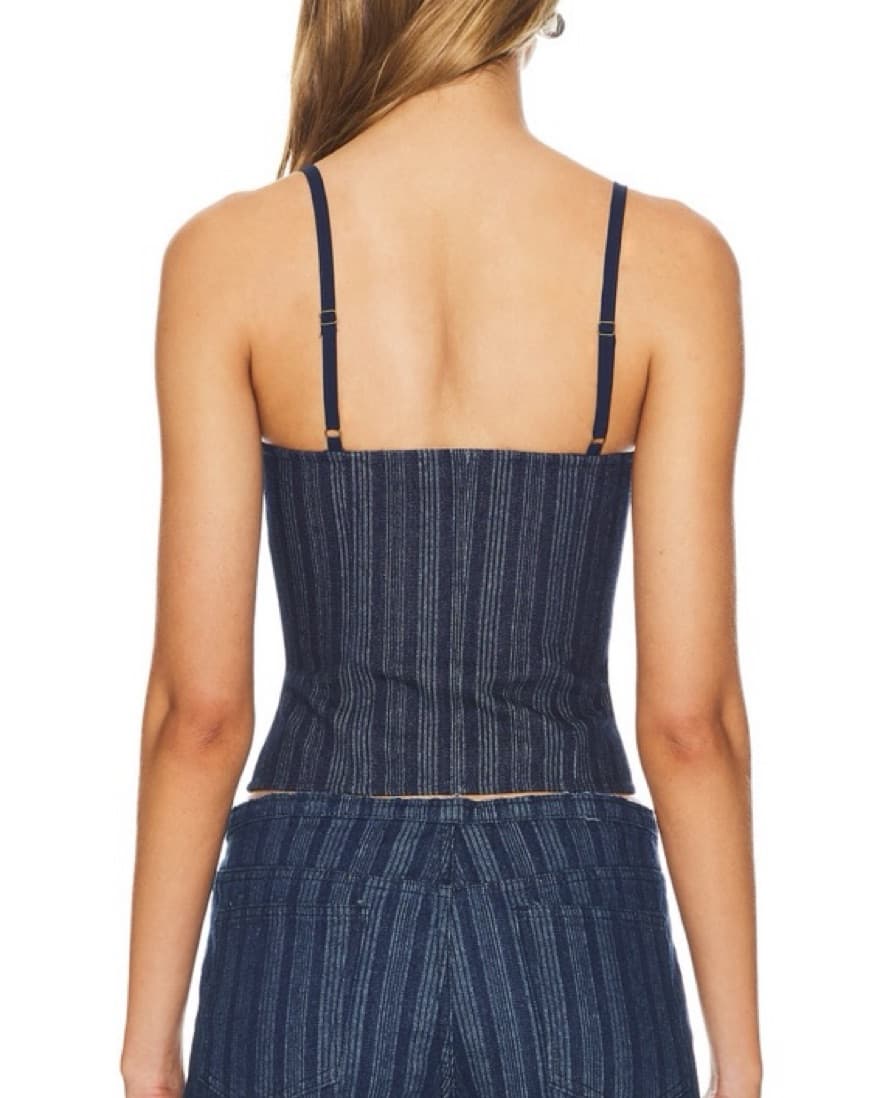 Denim Pinstripe Corset top - Image 2