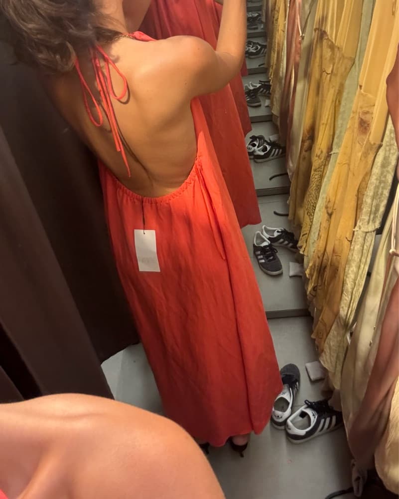 Zara Low Back Halter Maxi Dress - Image 3