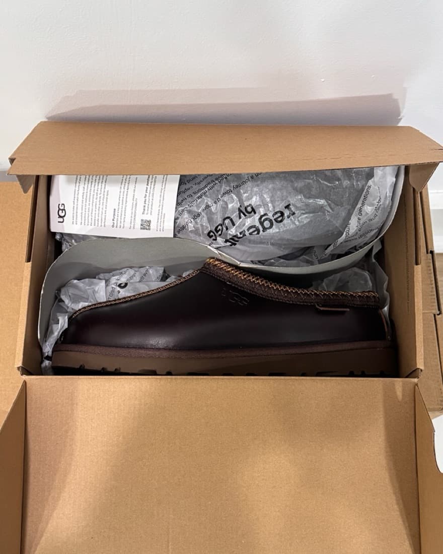 Trendy UGG Leather Slip Ons - Image 1