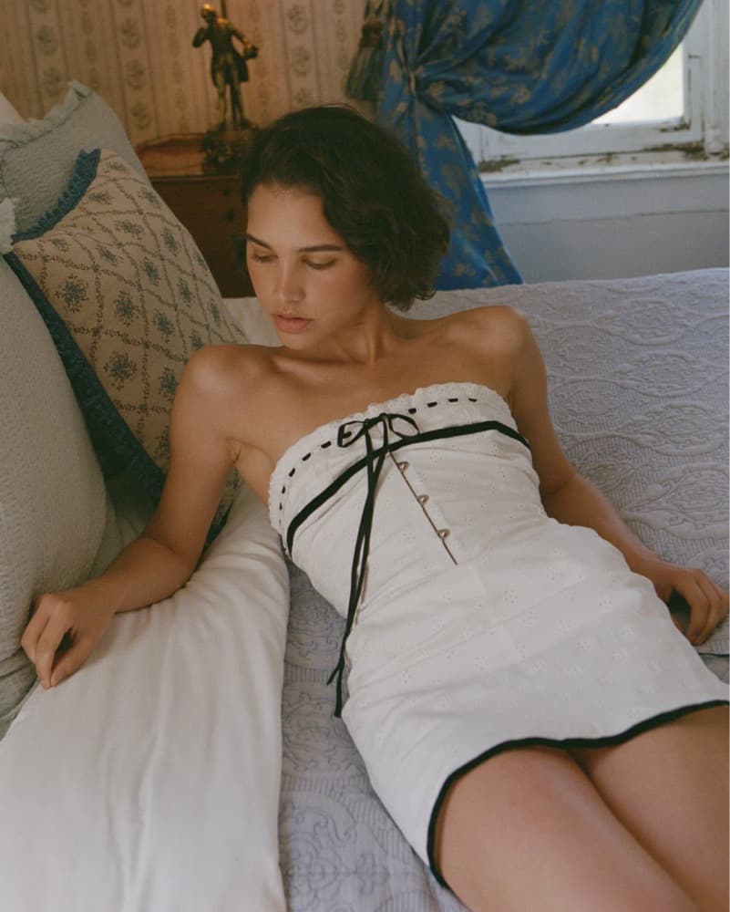 Sabrin Dress with White Embroidery  - Image 4