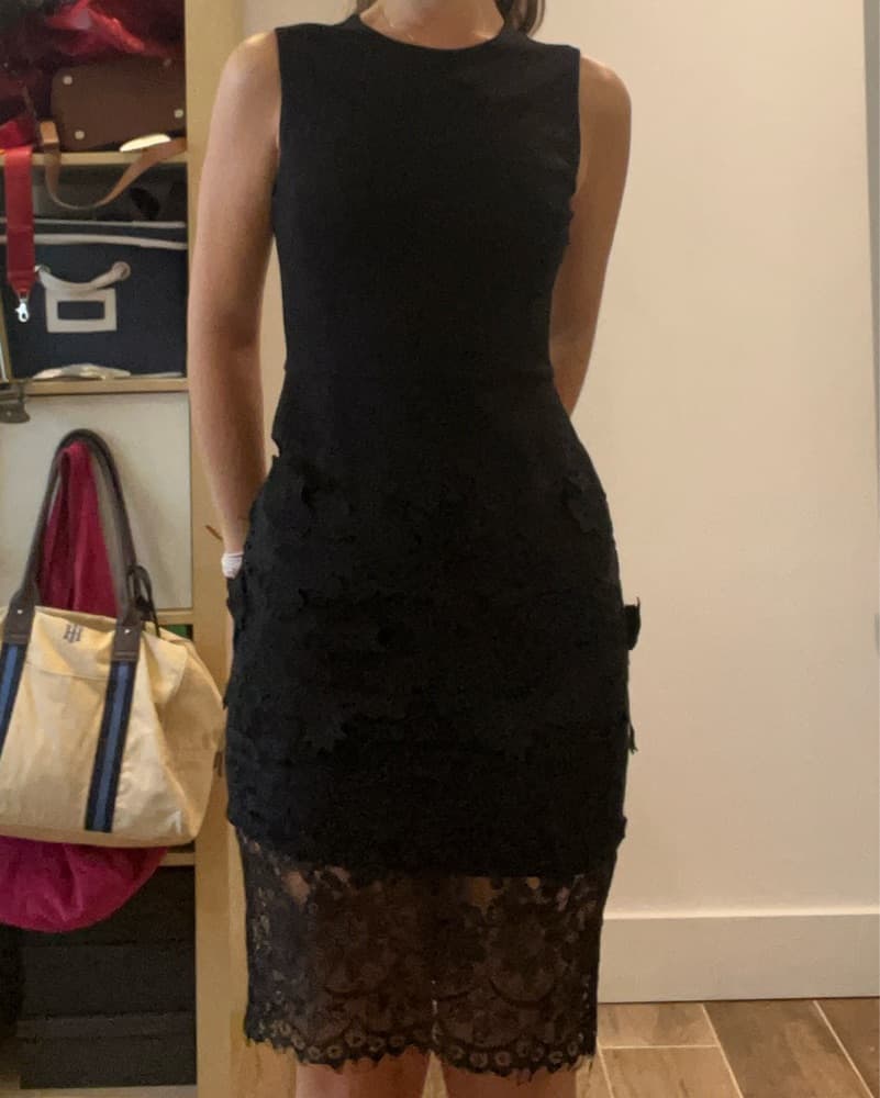 Chic Black Lace Dress - Image 2