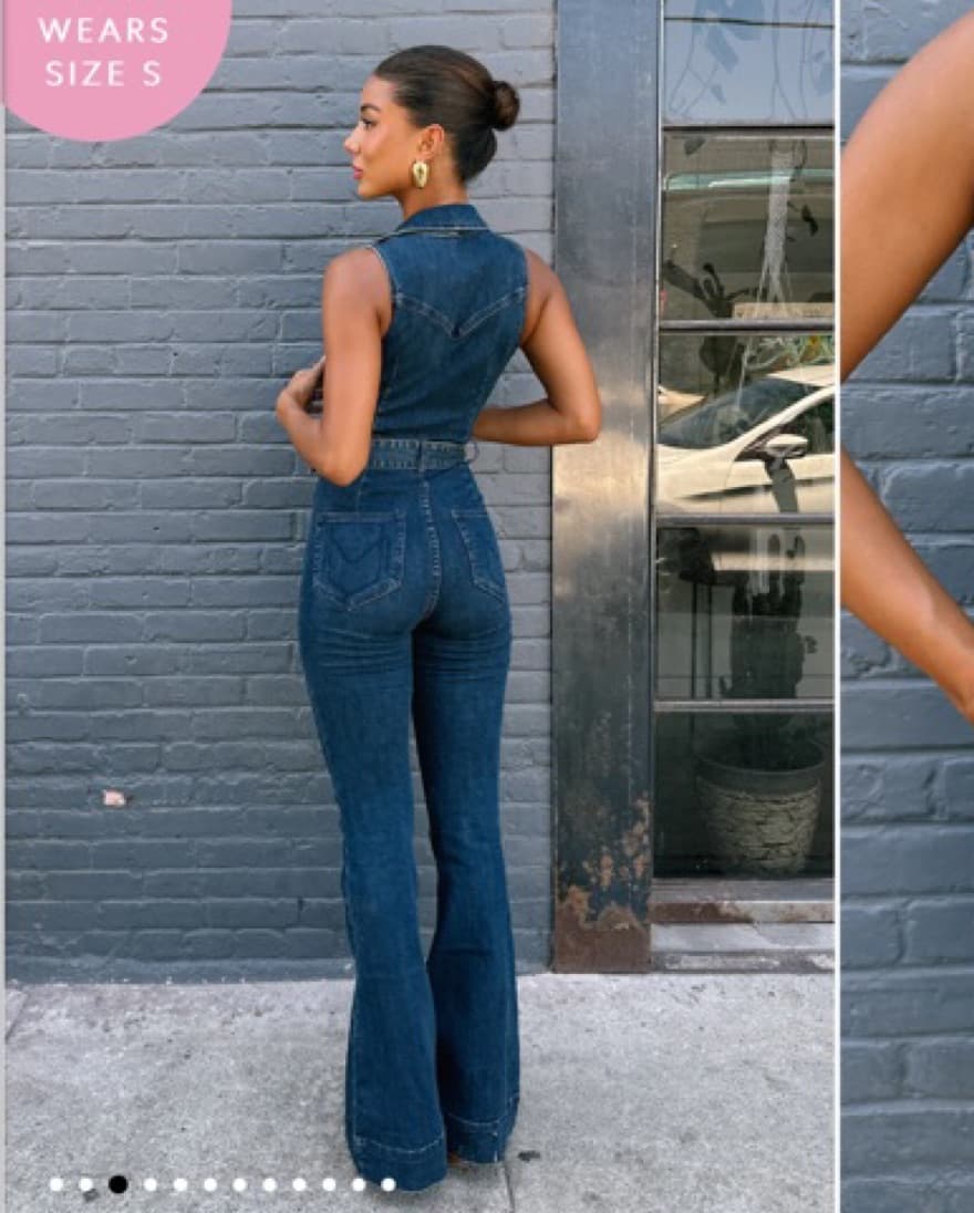 Show Me Your MuMu Denim Jumpsuit - Image 1