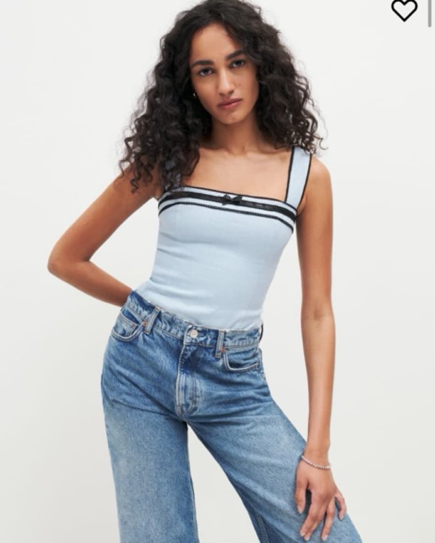 Reformation Blue Linen Tank - Image 1