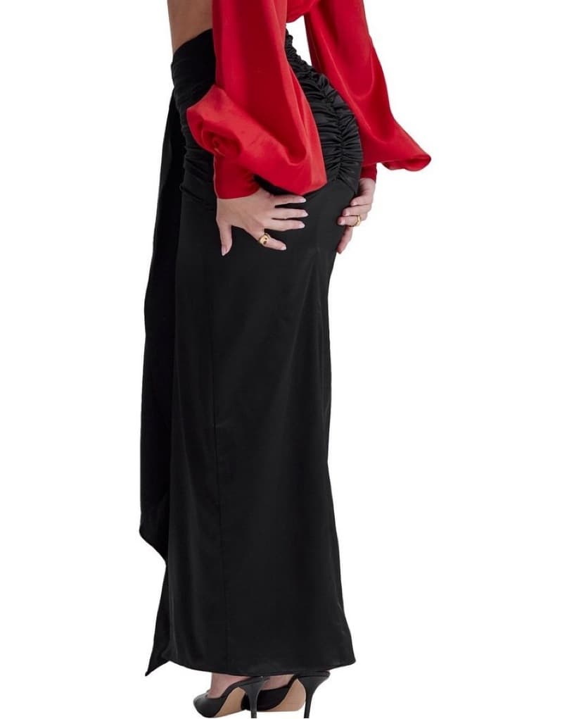 House Of CB Arla Draped Silk Maxi Skirt  - Image 3