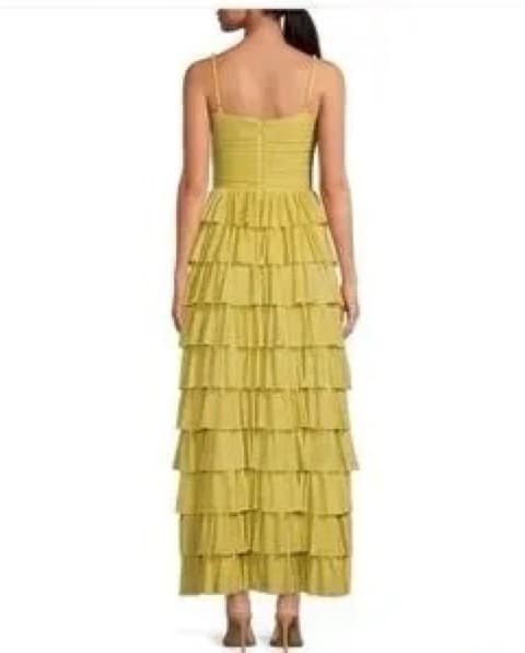Gianni Bini Yellow Cutout Tiered Dress  - Image 2