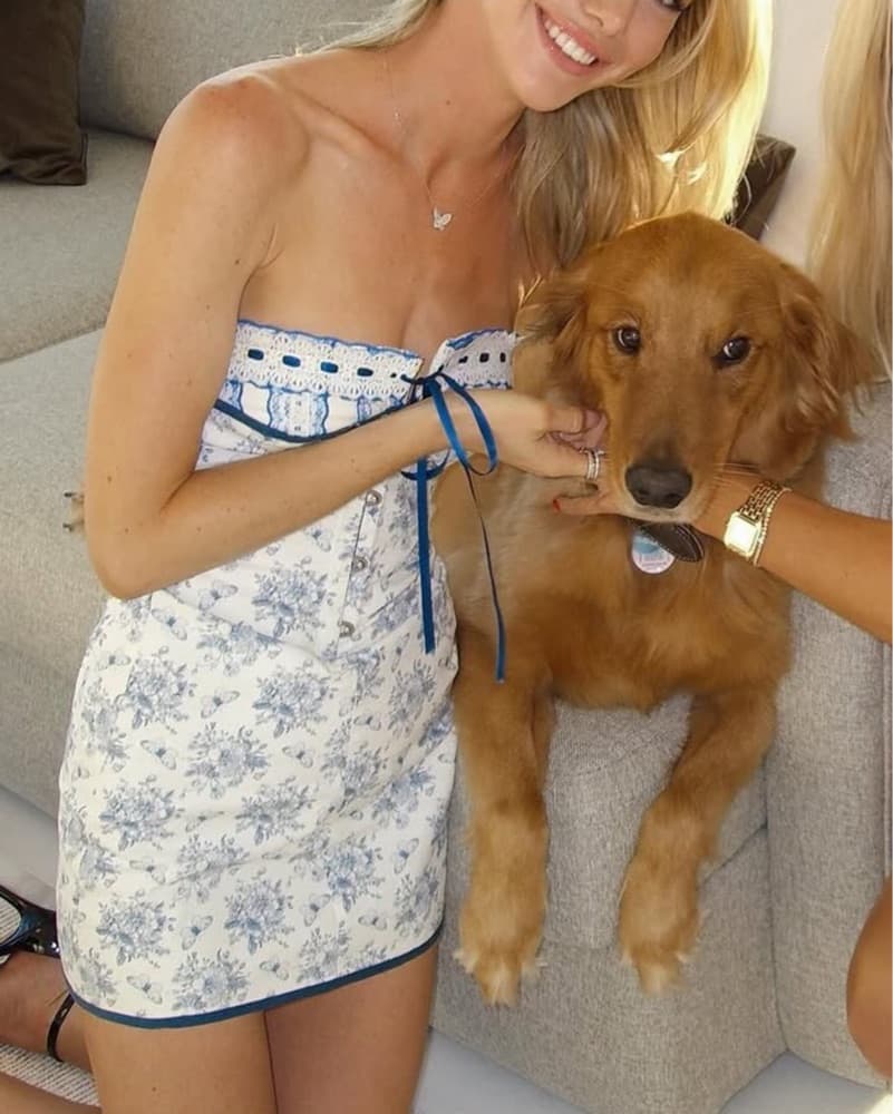 With Jean Toile Strapless Mini Dress - Image 4