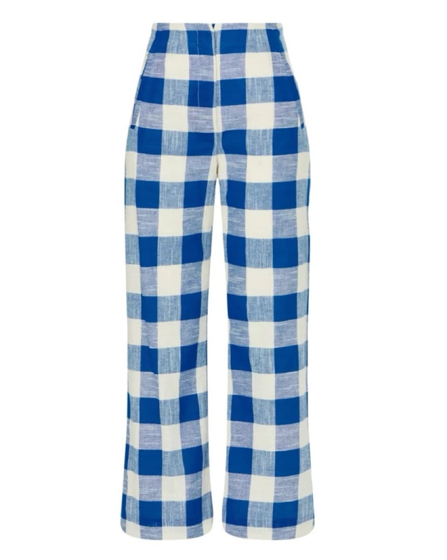 Veronica Beard Blue Plaid Pants - Image 1