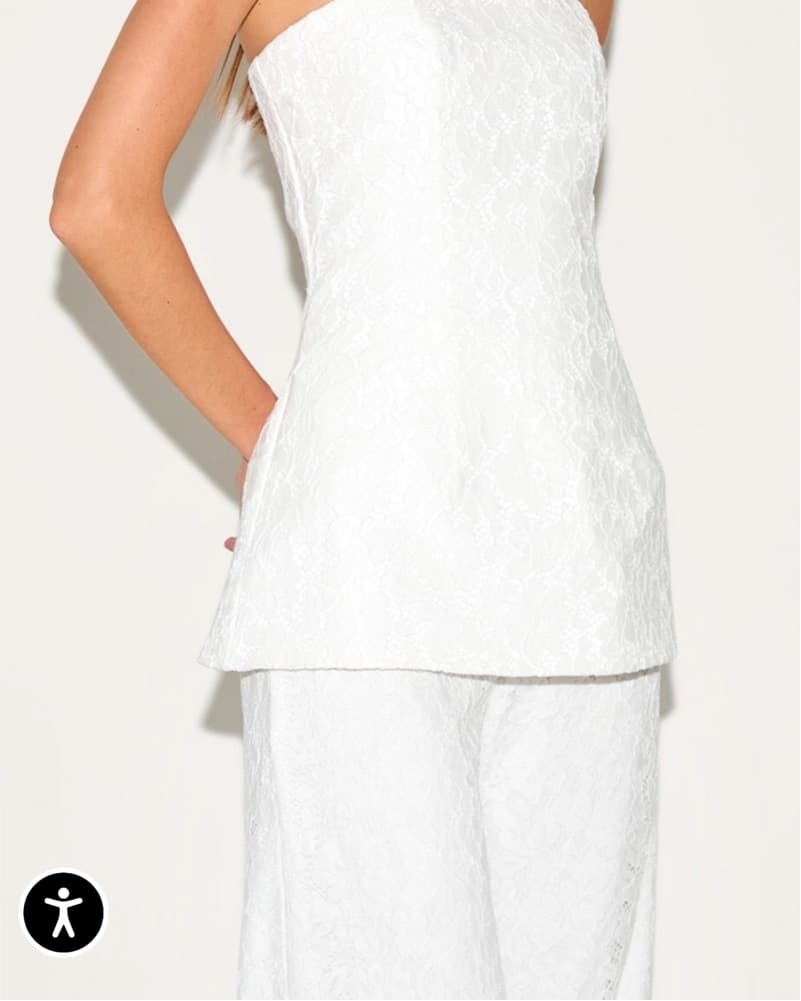White Lace Bandeau Jumpsuit - Image 3