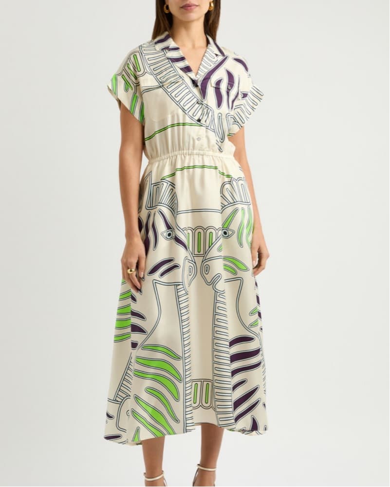 Tory Burch printed silk twill shirtdress - Image 5