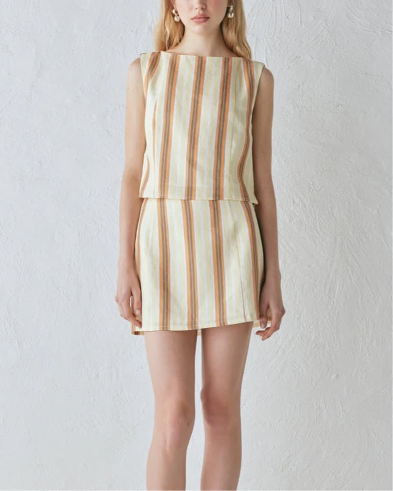 VRG GRL linen striped set – Euro summer  - Image 1