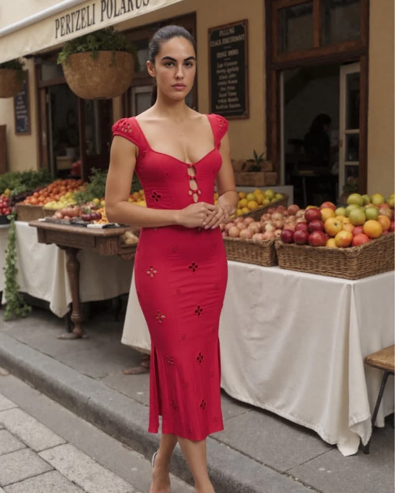 Mirror Palais Maria Dress Red | Sunset Outfits, Sunset Theme Western Dress, Vacation Dress - Image 4