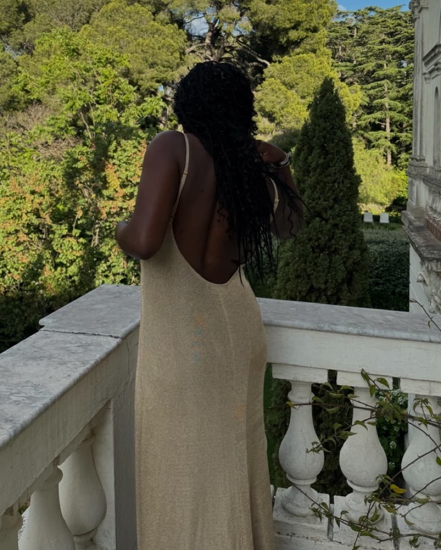 SER.O.YA Metallic Gold Dress - Image 3