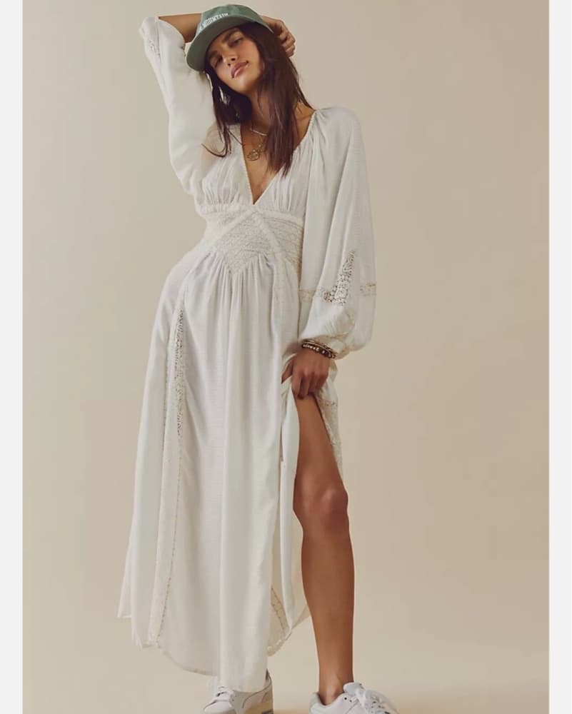 Free People long sleeve maxi lace dress - Image 1