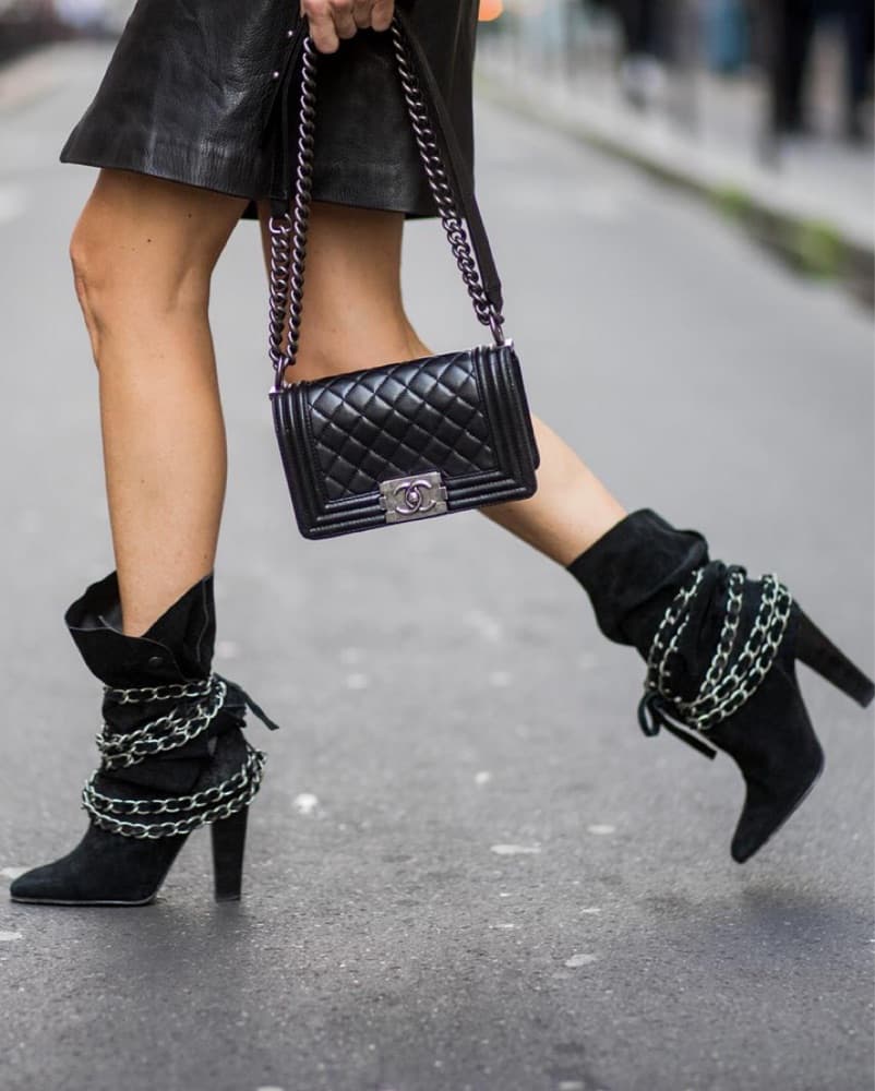 Isabel Marant Chain Black Slouchy Boots - Image 3