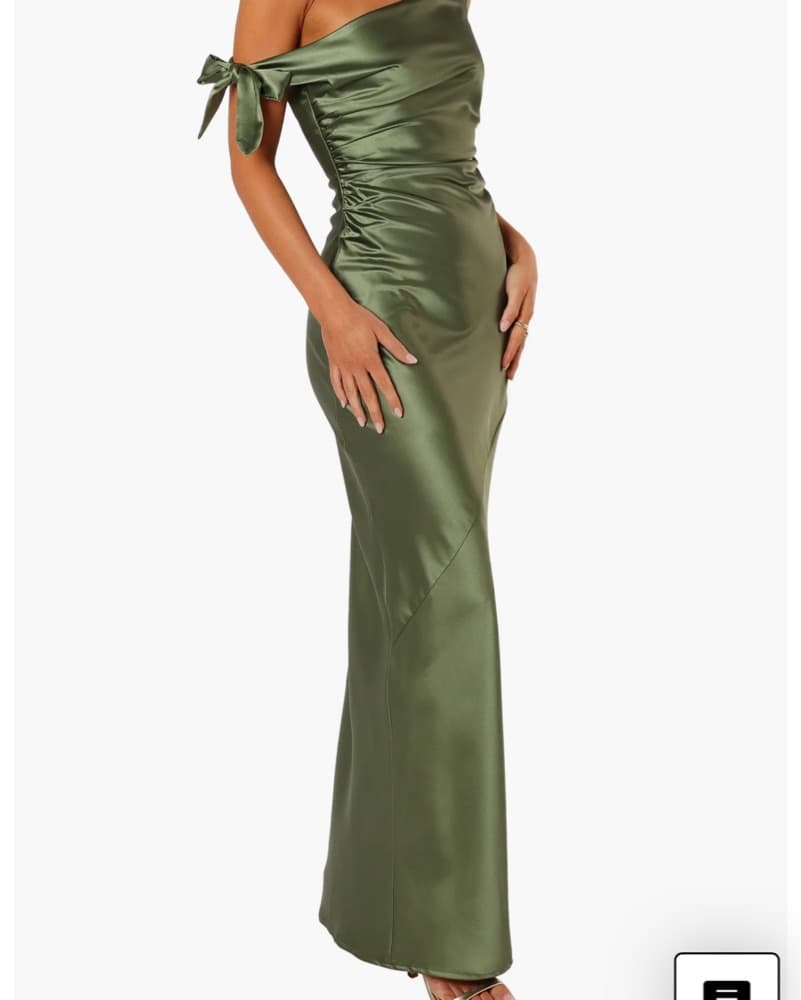 Olive Petal & Pup Selma Satin Gown - Image 5