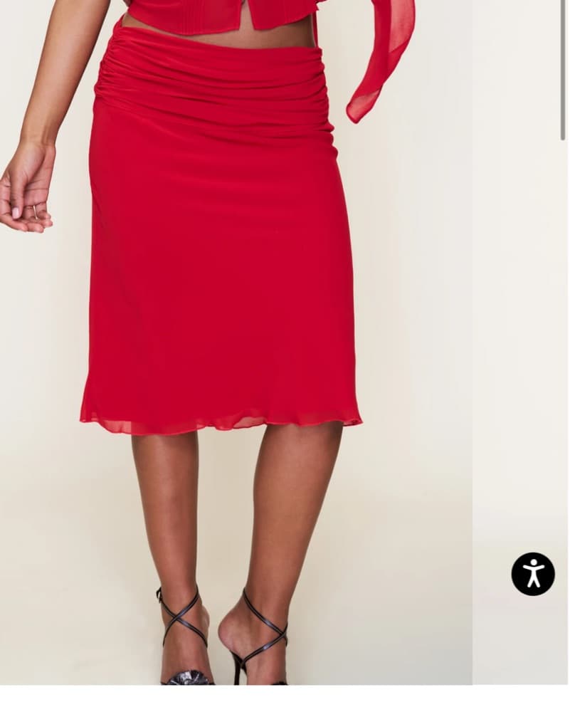 Guizio Red Eda Midi Skirt - Image 2