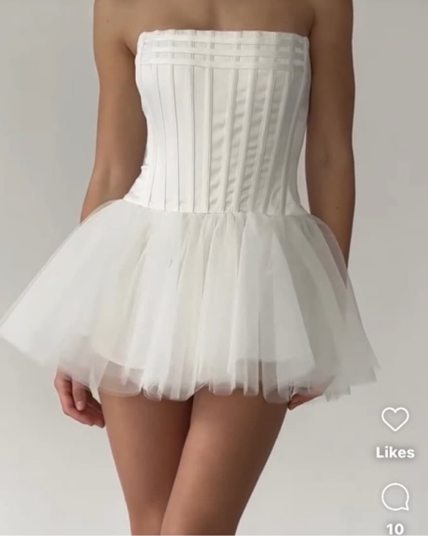 Leau White Mini Dress - Image 3