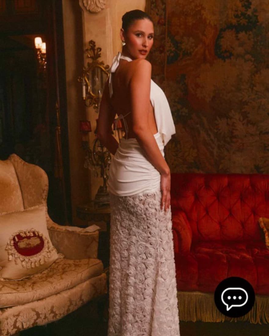 Gorgeous Rose Halter Maxi Dress - Image 3
