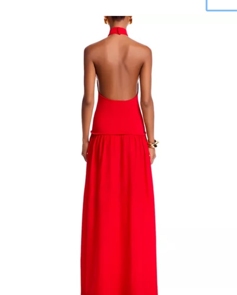 Soglio Halter Maxi Dress in Apple Red - Image 3