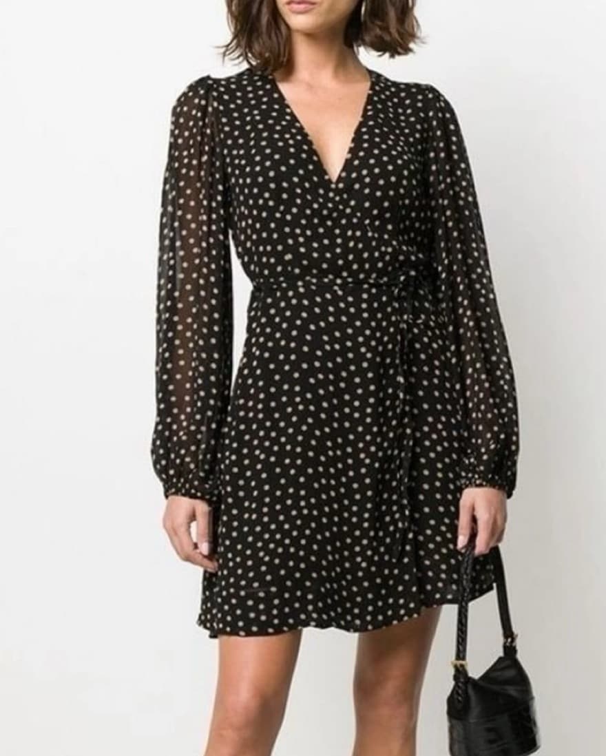 Ganni Polkadot Mini Wrap Dress - Image 2