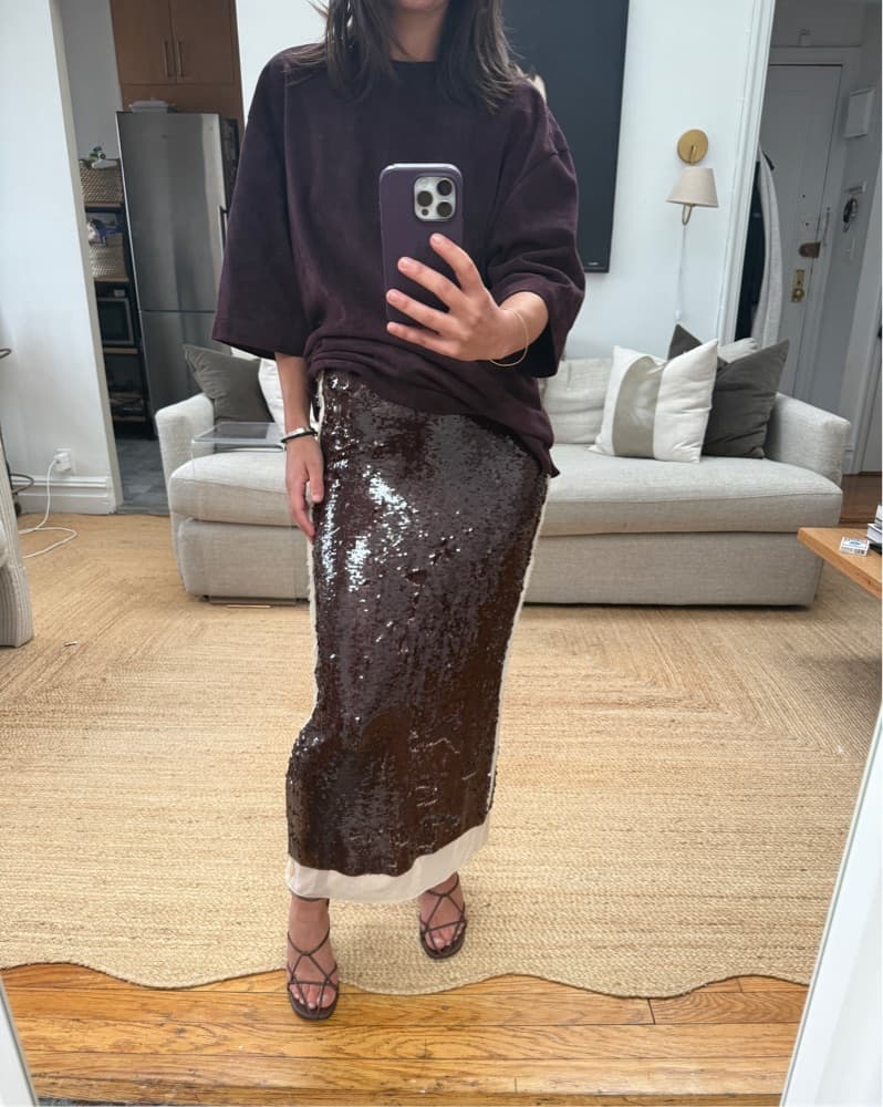 Burgundy/brown Sequin Skirt  - Image 3