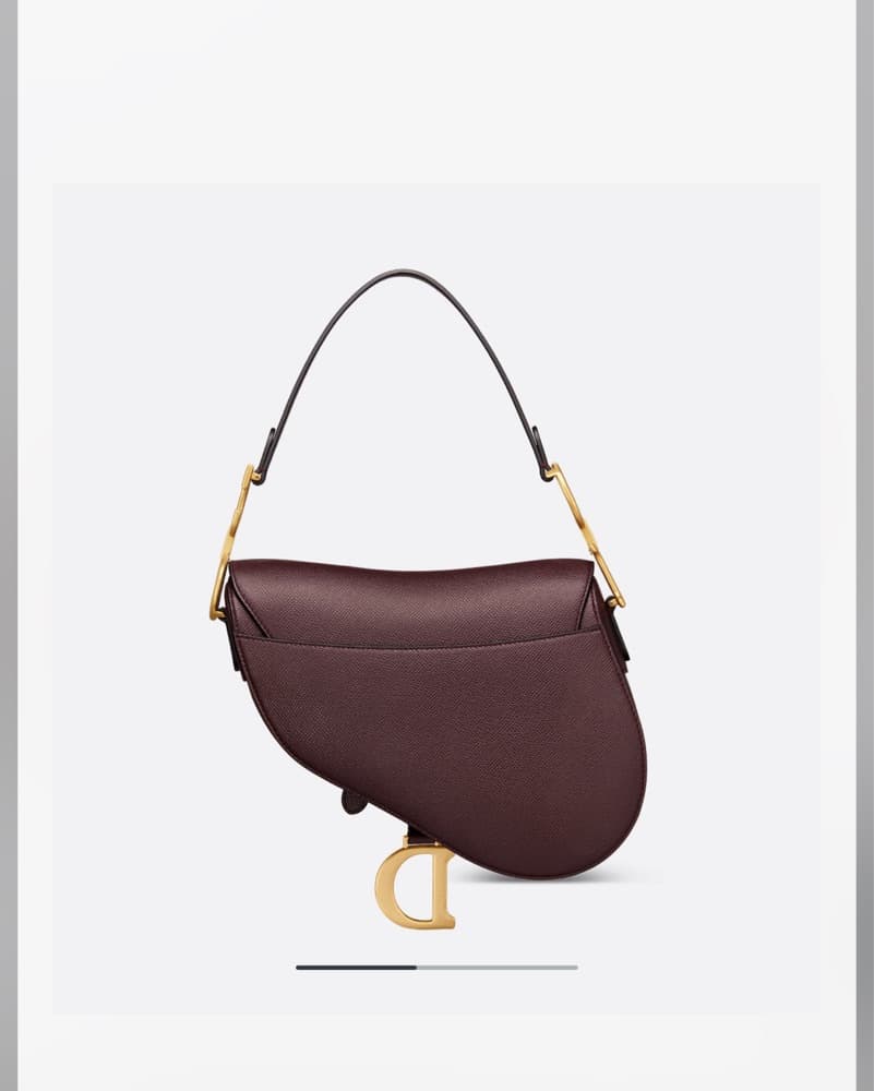 Maroon Dior Saddle Leather Bag - Image 4