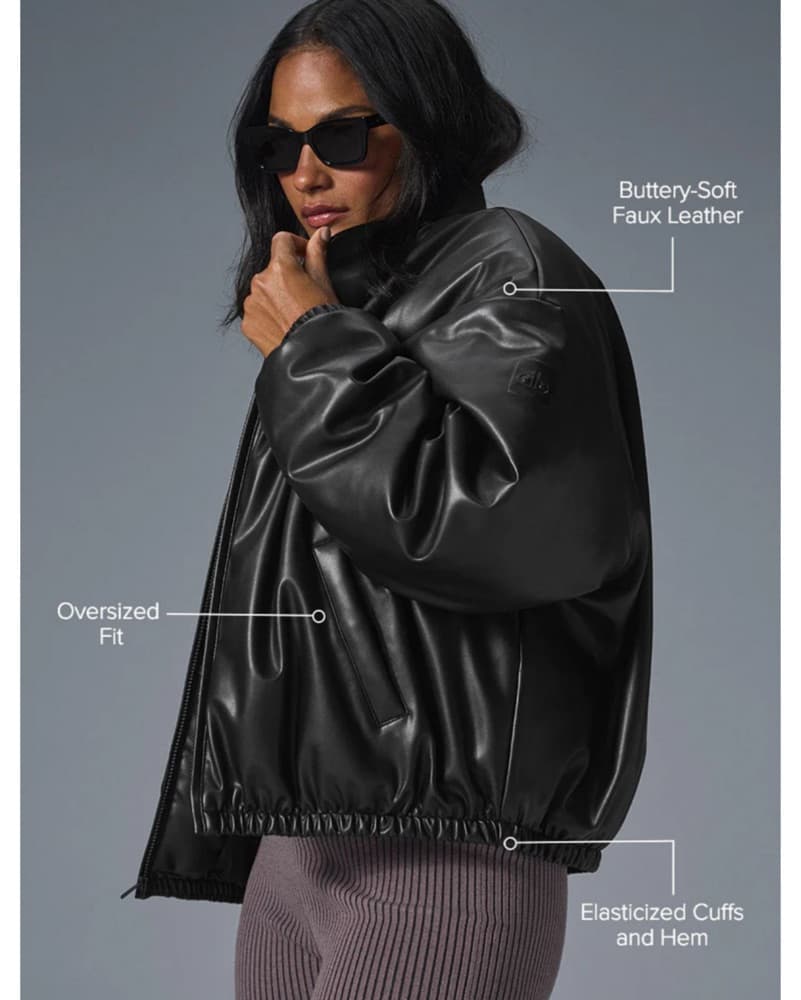 Alo Faux Leather Premier Bomber - Image 2