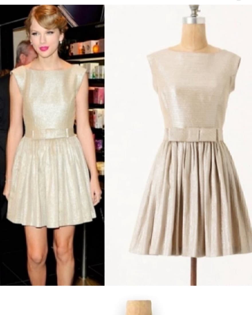 Anthropologie Silver And Gold Party Dres - Image 1