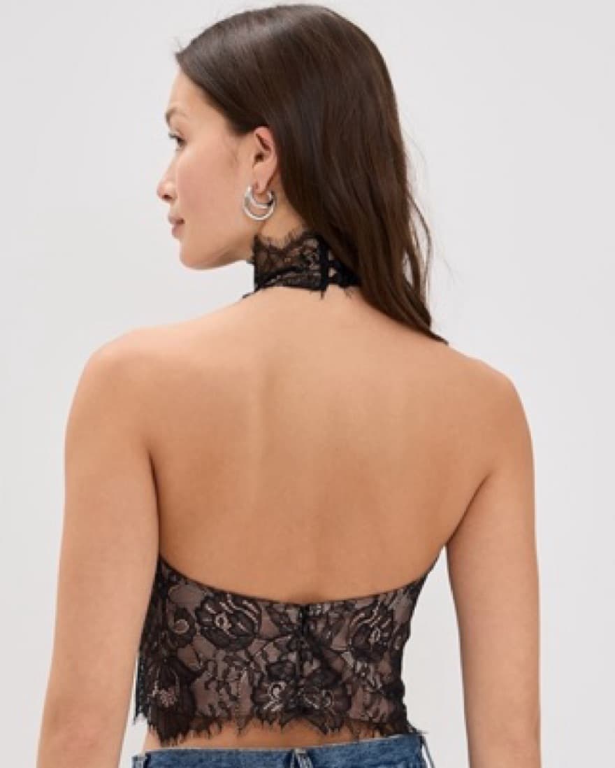 Retrofete Lace Halter Crop Top - Image 3