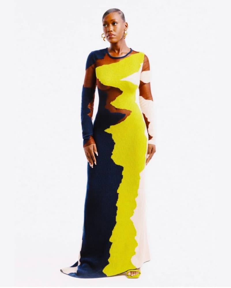 Bold Color-Blocked Maxi Dress - Image 1