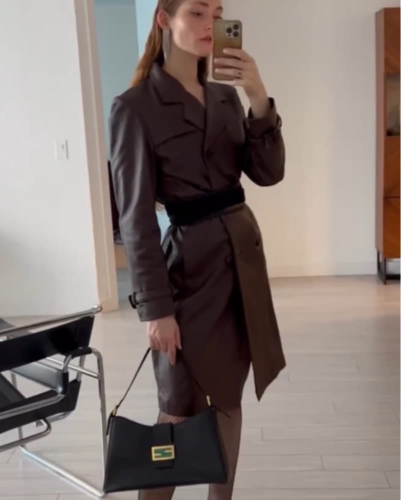 Vintage Leather Trench Coat - Image 2