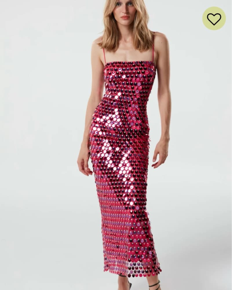 Phoenix Dress in Dark Pink Sequins - Image 1