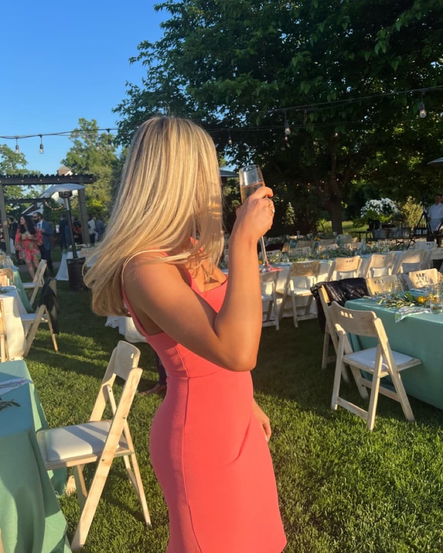 Coral Bodycon Midi Dress  - Image 1