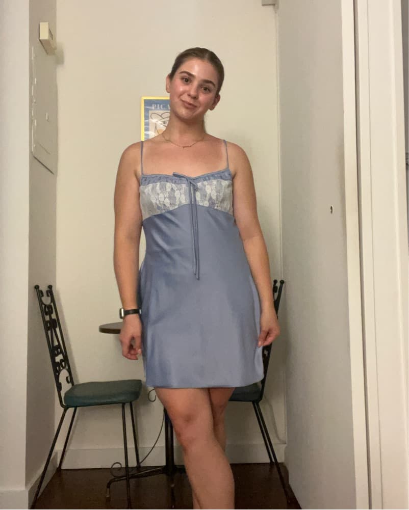 Blue Lace Slip Dress - Image 3