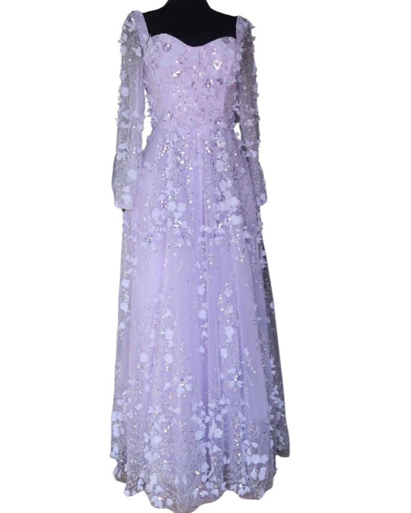 SHARON SAID 8PURPLE FLOWER SEQUINS dress - Image 1