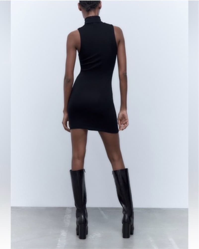 Sleveless Turtleneck Mini Dress - Image 3