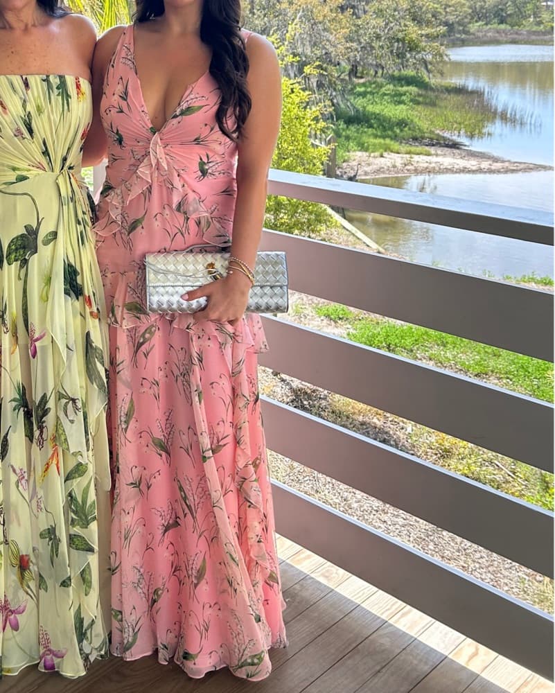 Carolina Herrera Pink Floral Gown - Image 6