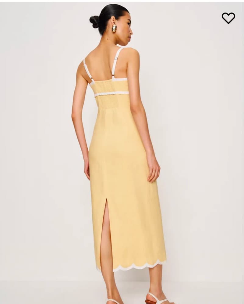 Refomation sara Linen Dress In Parmesan - Image 3