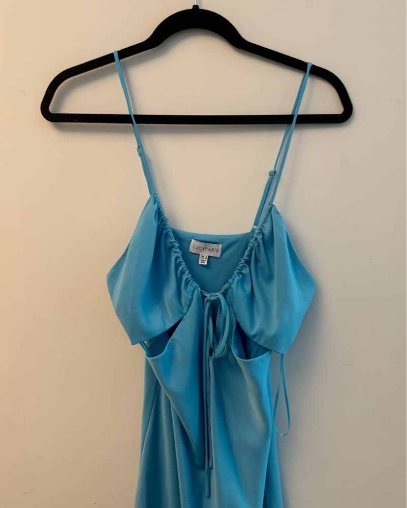 Sky Blue Yvona Cutout Dress - Image 3