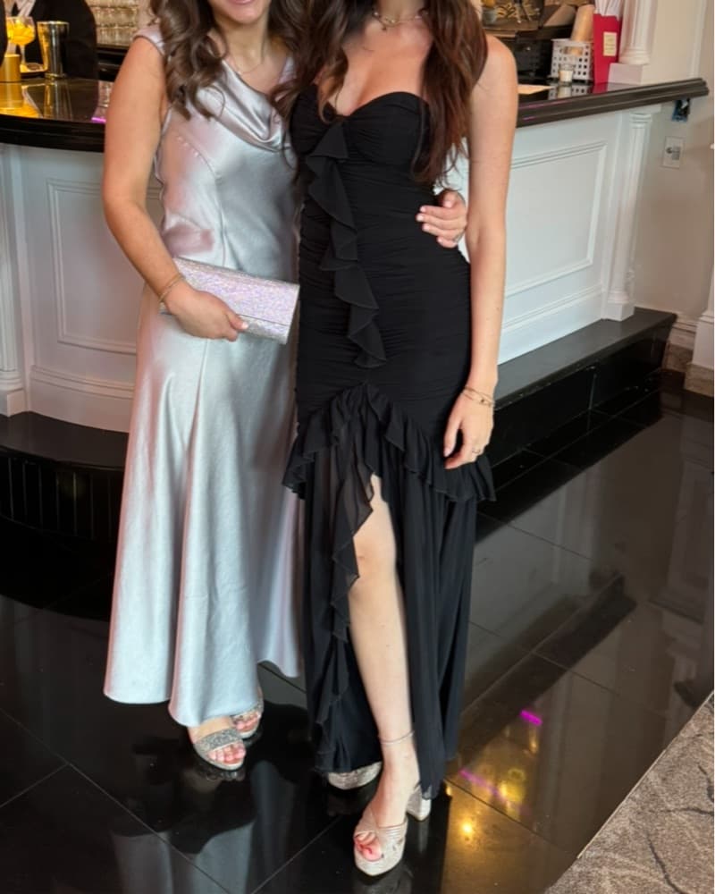 Elegant Black Ruffle Maxi Dress - Image 3
