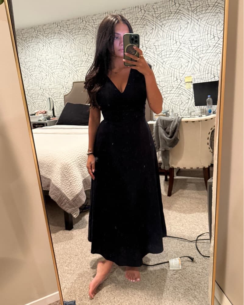 Navy Banana Republic Linen Midi Dress - Image 2