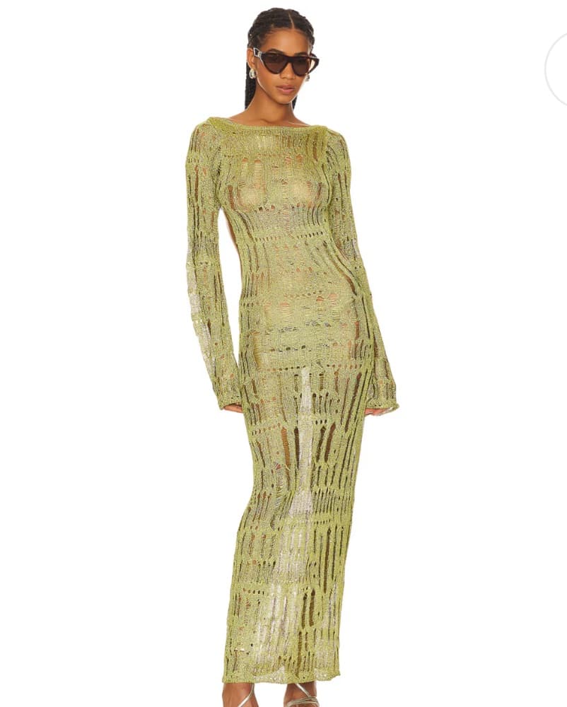 Jaded London Umbra Maxi Dress in Moss - Image 1