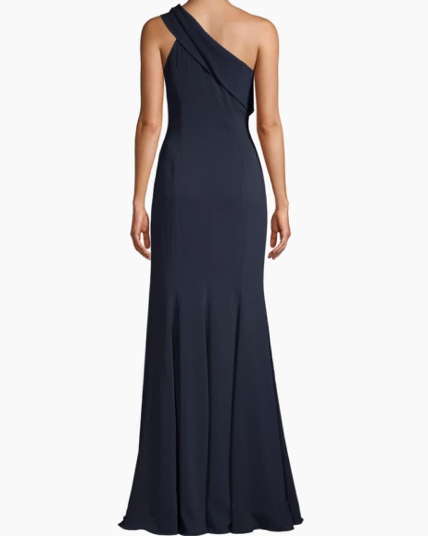 Navy One Shoulder Jay Godfrey Gown - Image 2