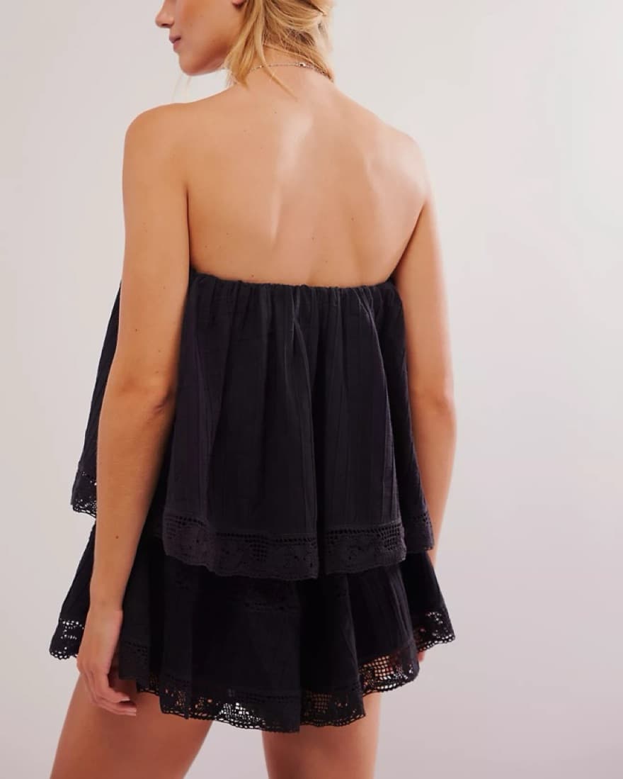 Free People Maribel Romper Black Mini - Image 4