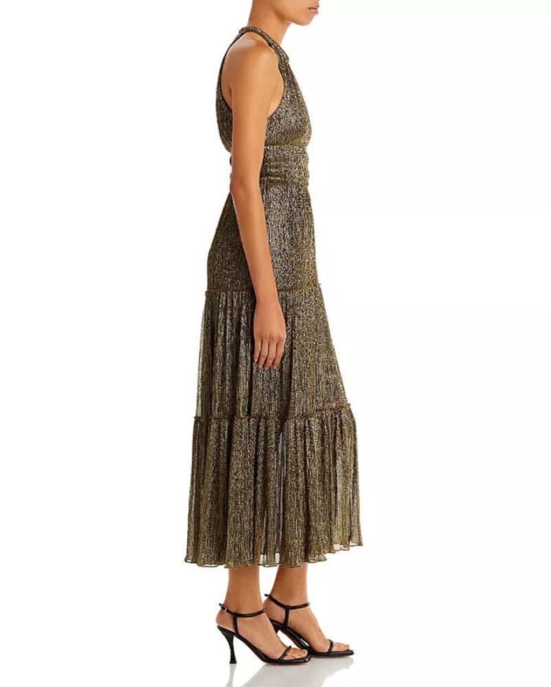 A.L.C. Elara Dress Metallic Gold Tiered  - Image 3