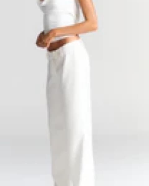 Elegant Backless White Two Piece  - Image 1