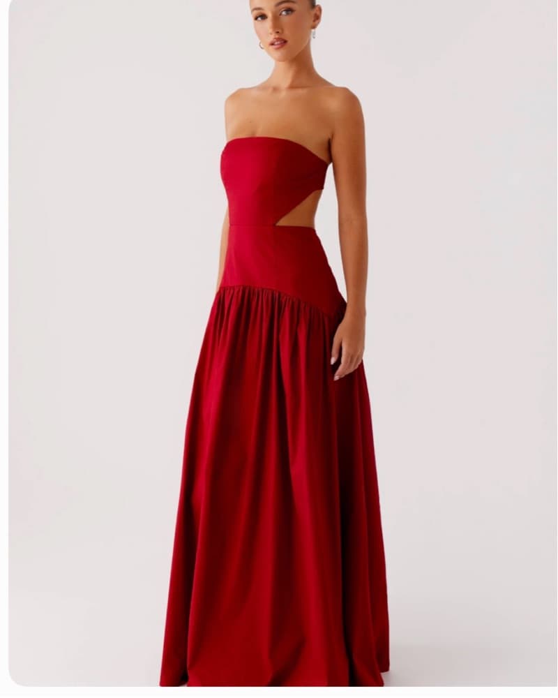 Red strapless Maxi dress - Image 1